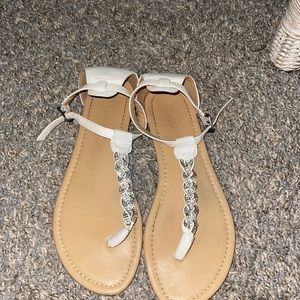 White sandals perfect for the beach!